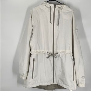 Columbia white windbreaker utility zip up